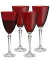 Barski Set Of 4 Vivid 9oz Wine Glasses In Red