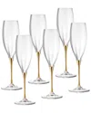 Barski Set Of 6 11oz Champagne Flutes In Clear