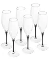 Barski Set Of 6 11oz Champagne Flutes In Clear