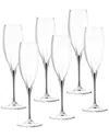 Barski Set Of 6 11oz Champagne Flutes In Clear