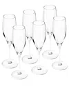 Barski Set Of 6 11oz Champagne Flutes In Clear