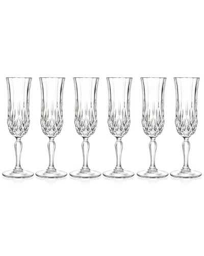 Barski Set Of 6 4.4oz Champagne Flutes In Transparent