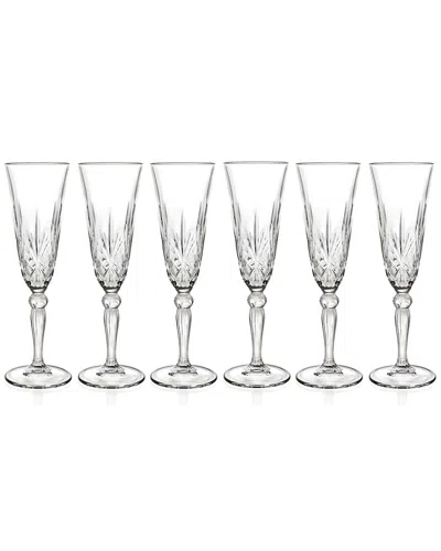Barski Set Of 6 5.4oz Champagne Flutes In Clear