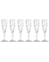 Barski Set Of 6 5.4oz Champagne Flutes In Clear