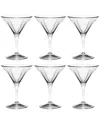 Barski Set Of 6 Classic Martini Glasses In Clear