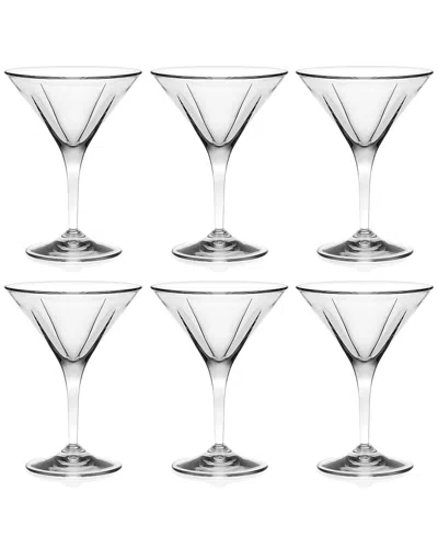 Barski Set Of 6 Classic Martini Glasses In Clear