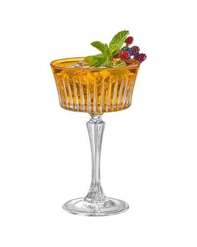 Barski Set Of 6 Colored Champagne Coupe Glasses In Brown