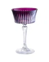 Barski Set Of 6 Colored Champagne Coupe Glasses In Purple