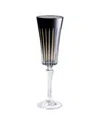Barski Set Of 6 Colored Champagne Flutes Glasses In Black