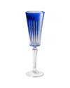 Barski Set Of 6 Colored Champagne Flutes Glasses In Blue