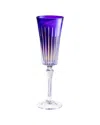 Barski Set Of 6 Colored Champagne Flutes Glasses In Purple