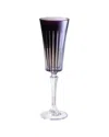 Barski Set Of 6 Colored Champagne Flutes Glasses In Purple