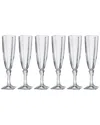 Barski Set Of 6 Crystal Champagne Toasting Flutes