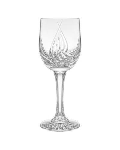 Barski Set Of 6 Crystal Wine Glasses In Transparent