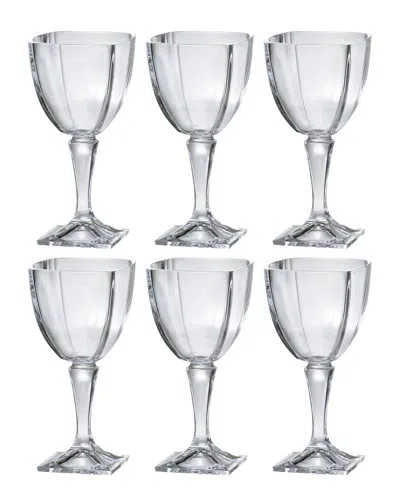 Barski Set Of 6 Crystal Wine Goblets