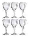 Barski Set Of 6 Crystal Wine/water Goblets