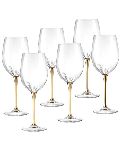 Barski Set Of 6 Red Wine Goblets In Transparent