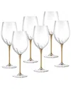 Barski Set Of 6 Red Wine Goblets In Clear