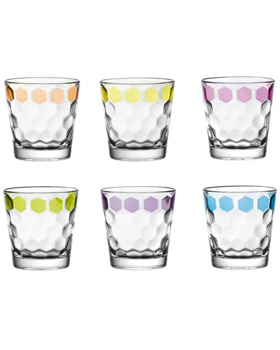 Barski Set Of 6 Tumblers With Octagon Design Shape In Multicolor
