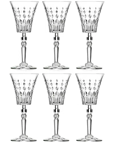 Barski Set Of 6 White Wine Glasses In Transparent