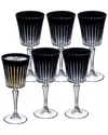 Barski Set Of 6 White Wine Glasses In Black