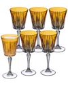 Barski Set Of 6 White Wine Glasses In Brown