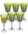 Barski Set Of 6 White Wine Glasses In Green