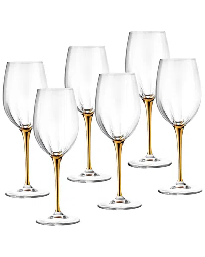 Barski Set Of 6 Wine Goblets In Transparent