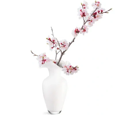 Barski Vase - Opal White - Glass - Flair Top - 9.75" Height - By  - Made In Europe