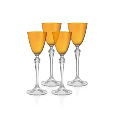 Barski Vivid Liquor Glass , Stemmed, 3 Oz. Set Of 4 In Brown