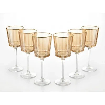Barski Set Of 6 Water Goblets In Transparent