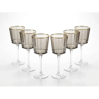 Barski Set Of 6 Wine Glasses In Transparent