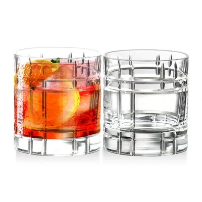 Barski Whiskey Glasses - Double Old Fashioned Rocks Glass - Set Of 2 Lowball Tumbler -  12 oz In Clear