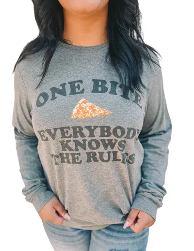 Barstool Sports Unisex One Bite Long Sleeve Tee In Grey