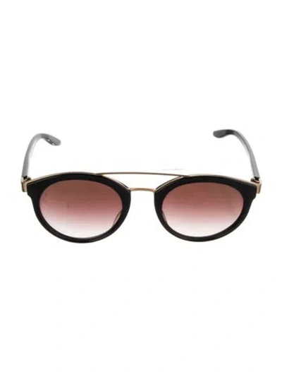 Pre-owned Barton Perreira 480996 Round Sunglasses In Black