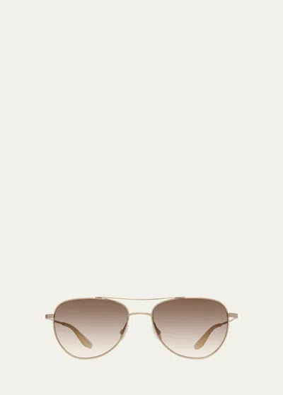 Barton Perreira Aerial Golden Titanium Aviator Sunglasses