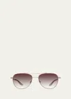 BARTON PERREIRA AERIAL ROSE GOLD TITANIUM AVIATOR SUNGLASSES