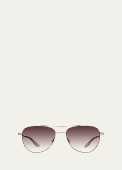 Barton Perreira Aerial Rose Gold Titanium Aviator Sunglasses