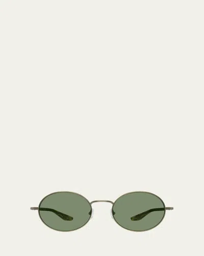 Barton Perreira Anamcara Metal Oval Sunglasses In Antique Gold