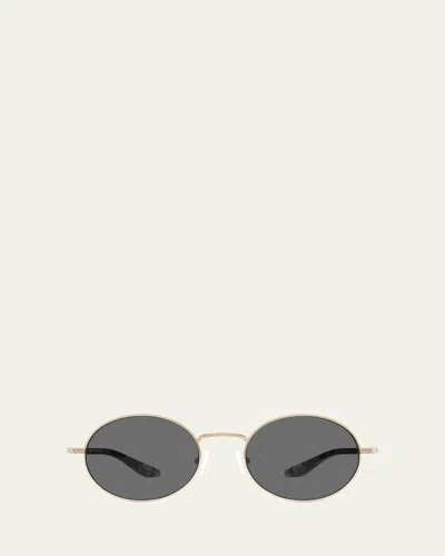 Barton Perreira Anamcara Metal Oval Sunglasses In Gold