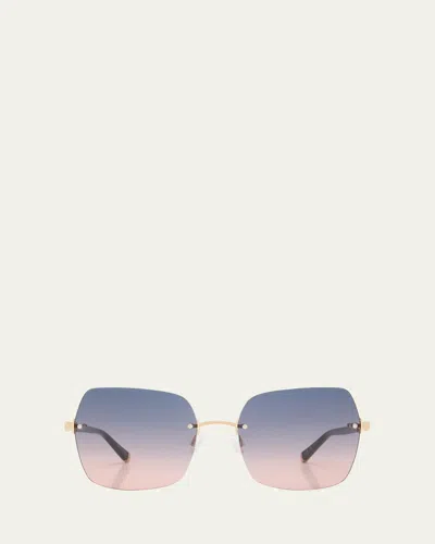Barton Perreira Angie Black & Gold Mixed-media Butterfly Sunglasses
