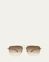 Barton Perreira Arms5552kw Square Titanium Sunglasses In Gold