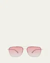 Barton Perreira Arms5552kw Square Titanium Sunglasses In Rose Gold / Mauve