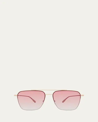 Barton Perreira Arms5552kw Square Titanium Sunglasses In Rose Gold / Mauve