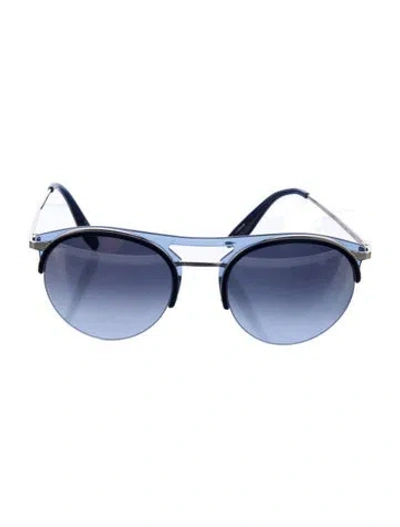 Pre-owned Barton Perreira Aurora Aviator Sunglasses In Blue