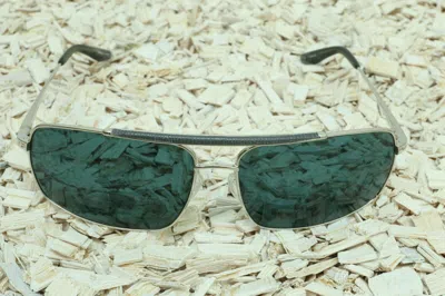 Pre-owned Barton Perreira Authentic  Sunglasses Noble 64 Men Titanium Silver Slate Snake In Neptune Polarized [nep]