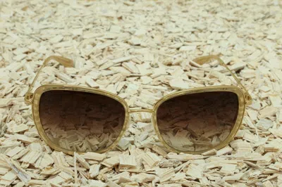 Pre-owned Barton Perreira Authentic  Sunglasses Tiegs 57 Women Shimmering Sand Gol Gradient In Smokey Topaz [smt]