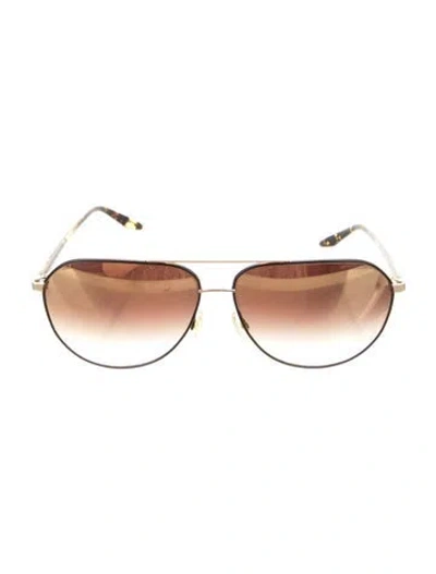Pre-owned Barton Perreira Aviator Gradient Sunglasses In Black