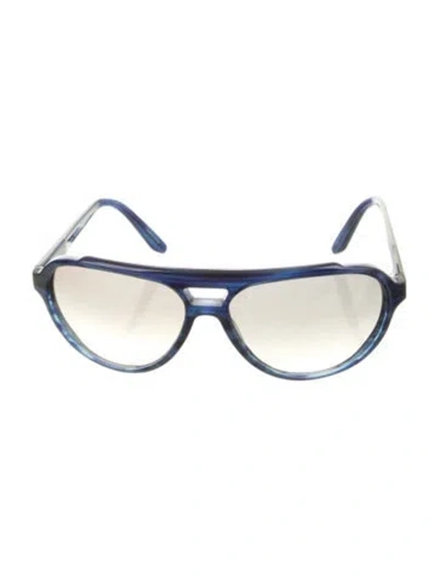 Pre-owned Barton Perreira Aviator Gradient Sunglasses In Blue