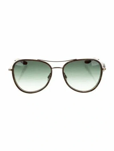 Pre-owned Barton Perreira Aviator Gradient Sunglasses In Brown